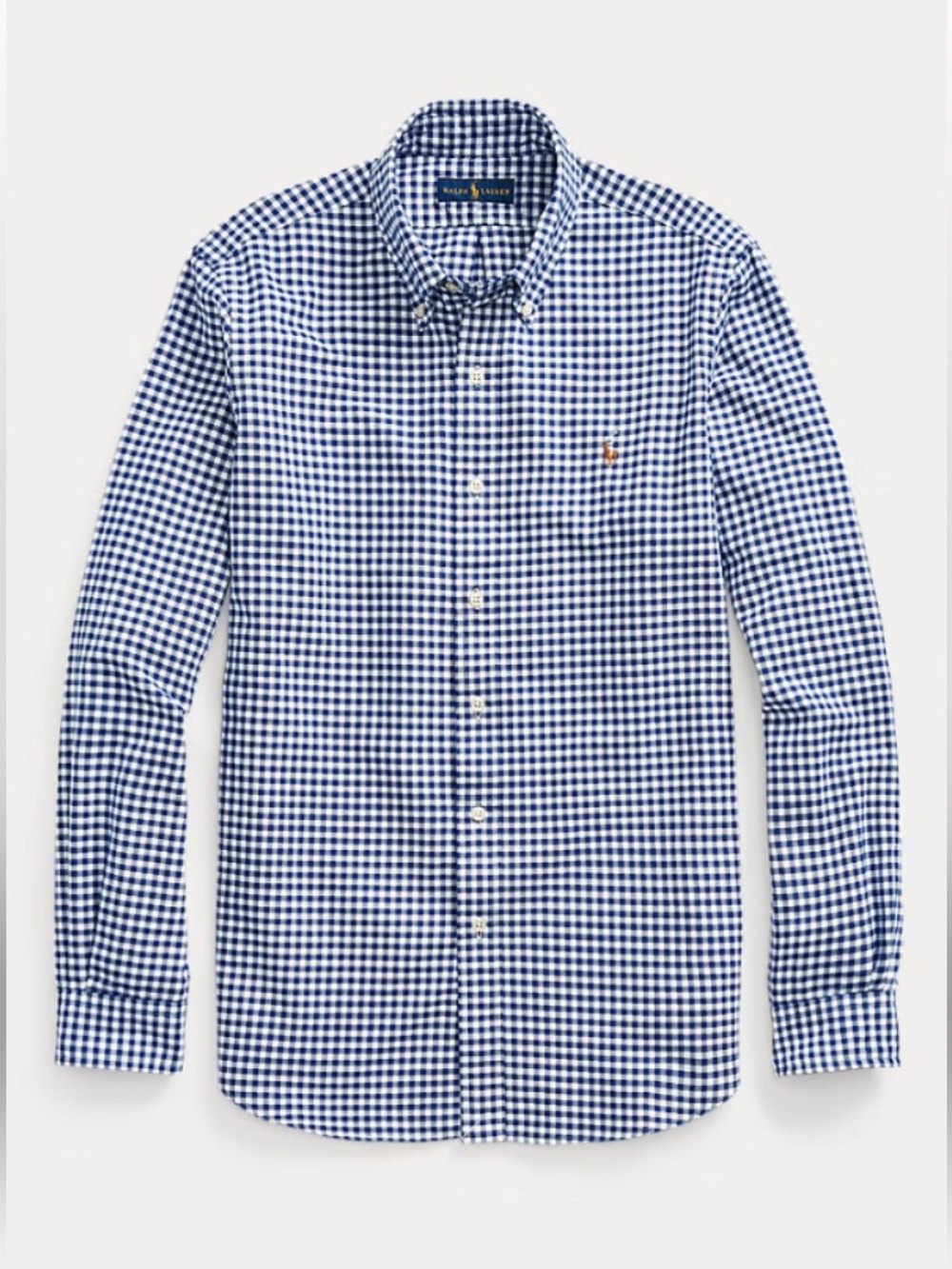 POLO Ralph Lauren Men's Blue Gingham Button-Down Oxford Shirt